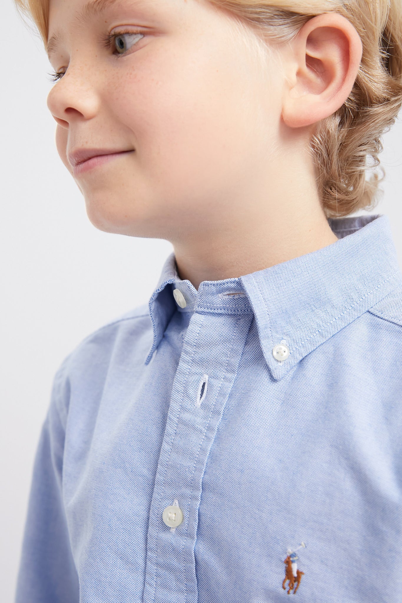 Boys Blue Long Sleeve Oxford Button Down Sport Shirt - Casual School Uniform & Playdate Outfit for Kids