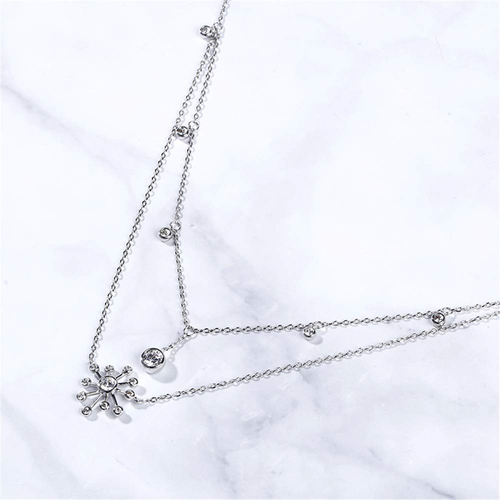 Jeulia Sterling Silver Dandelion Necklace for Women - Elegant Layered Pendant Gift for Girlfriend, Wife, Engagement, Wedding, Anniversary or Birthday (Includes Jewelry Box) | Perfect for Romantic Occasions, Special Celebrations & Everyday Wear