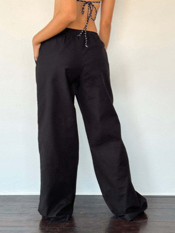 Stylish Casual Striped Drawstring Trousers for Men & Women - Comfortable Elastic Waist Pants for Lounge, Travel, and Everyday Wear