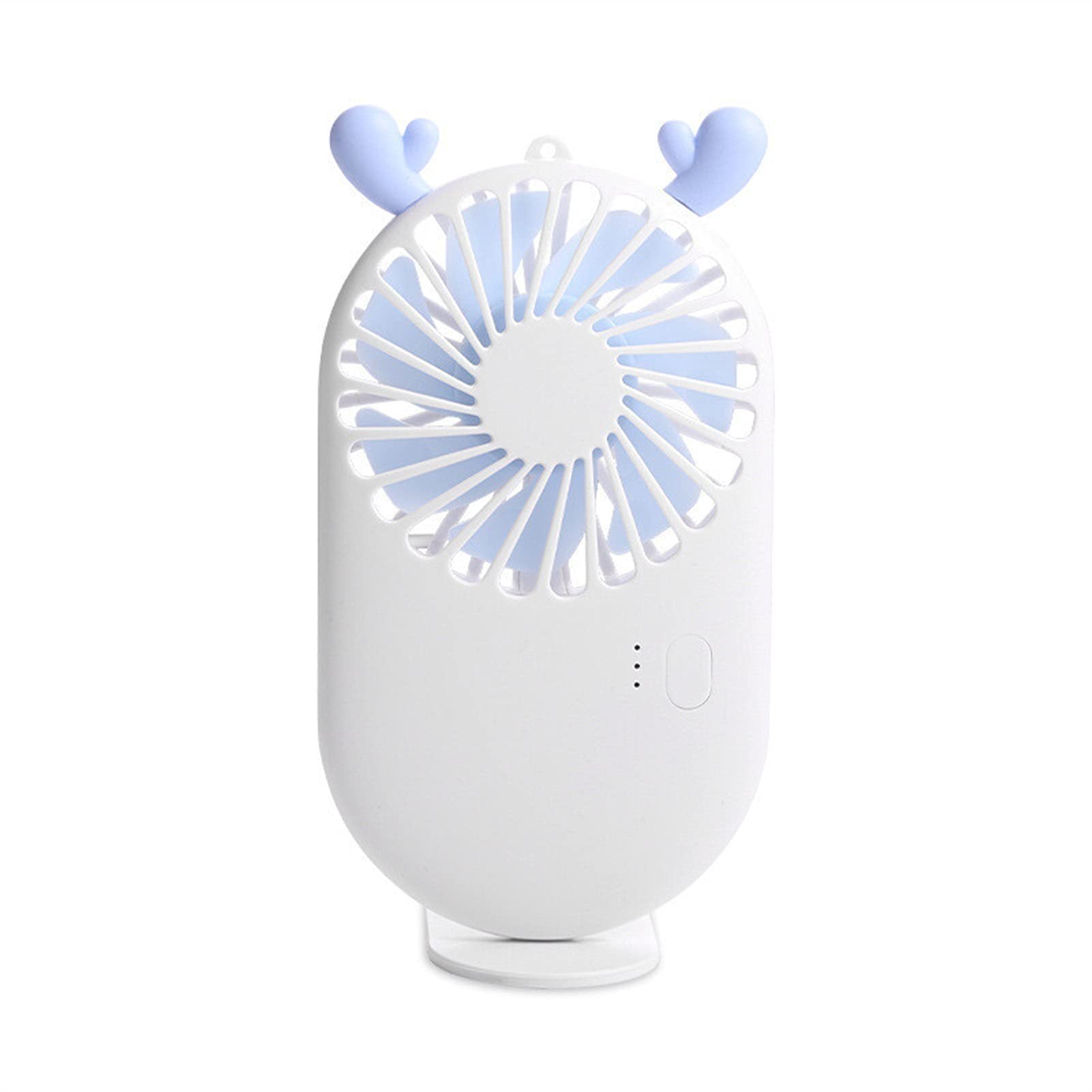 Portable USB Rechargeable Mini Fan - Handheld Personal Cooling Fan with New Pattern, Pocket-Sized for Students, Outdoor Activities, Travel, and Office Use (White)