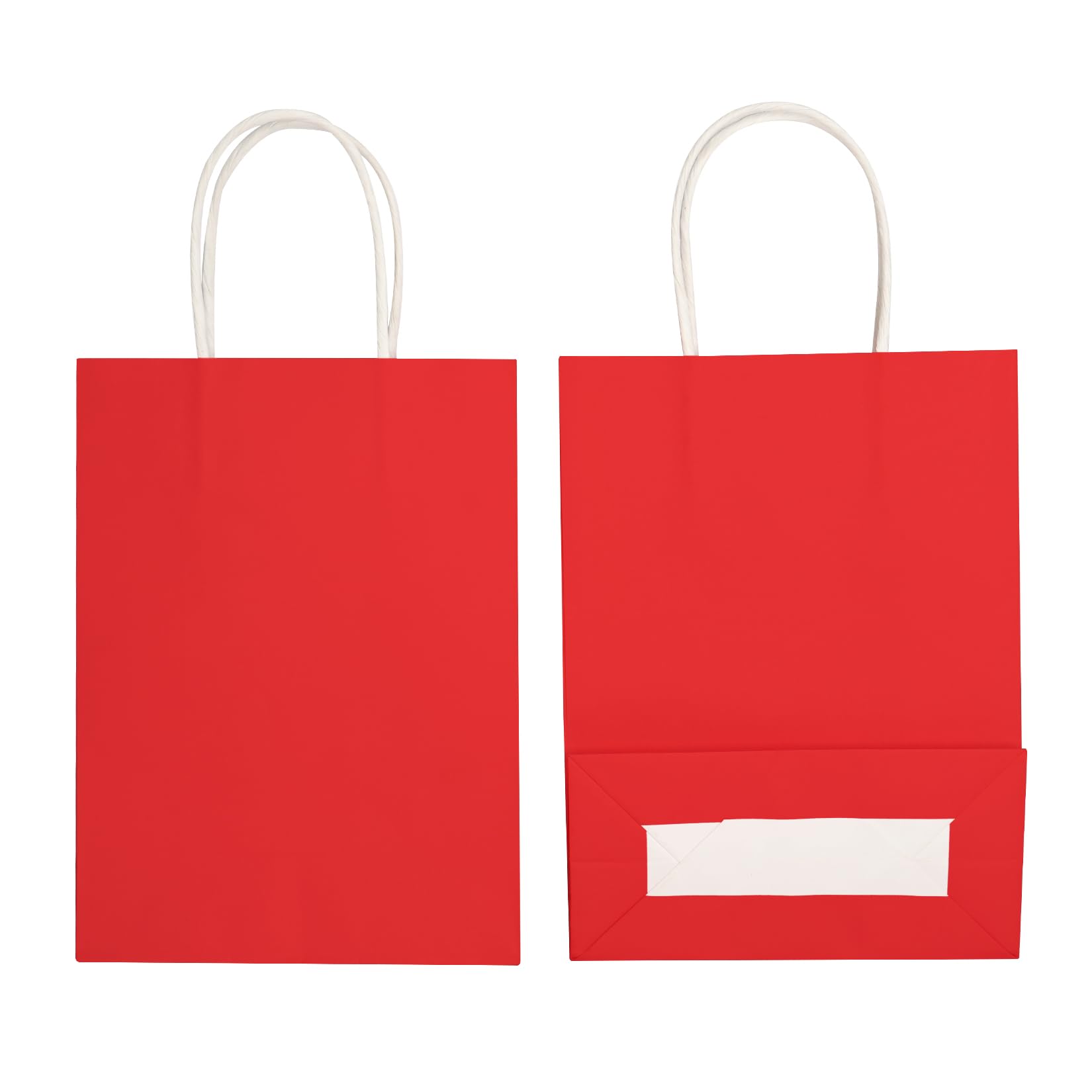 12 Pack Red Kraft Paper Gift Bags with Handles - Small Party Favor Bags for Halloween, Christmas, Birthday & Wedding Celebrations - Perfect for Candy, Treats, Party Favors and Small Gifts