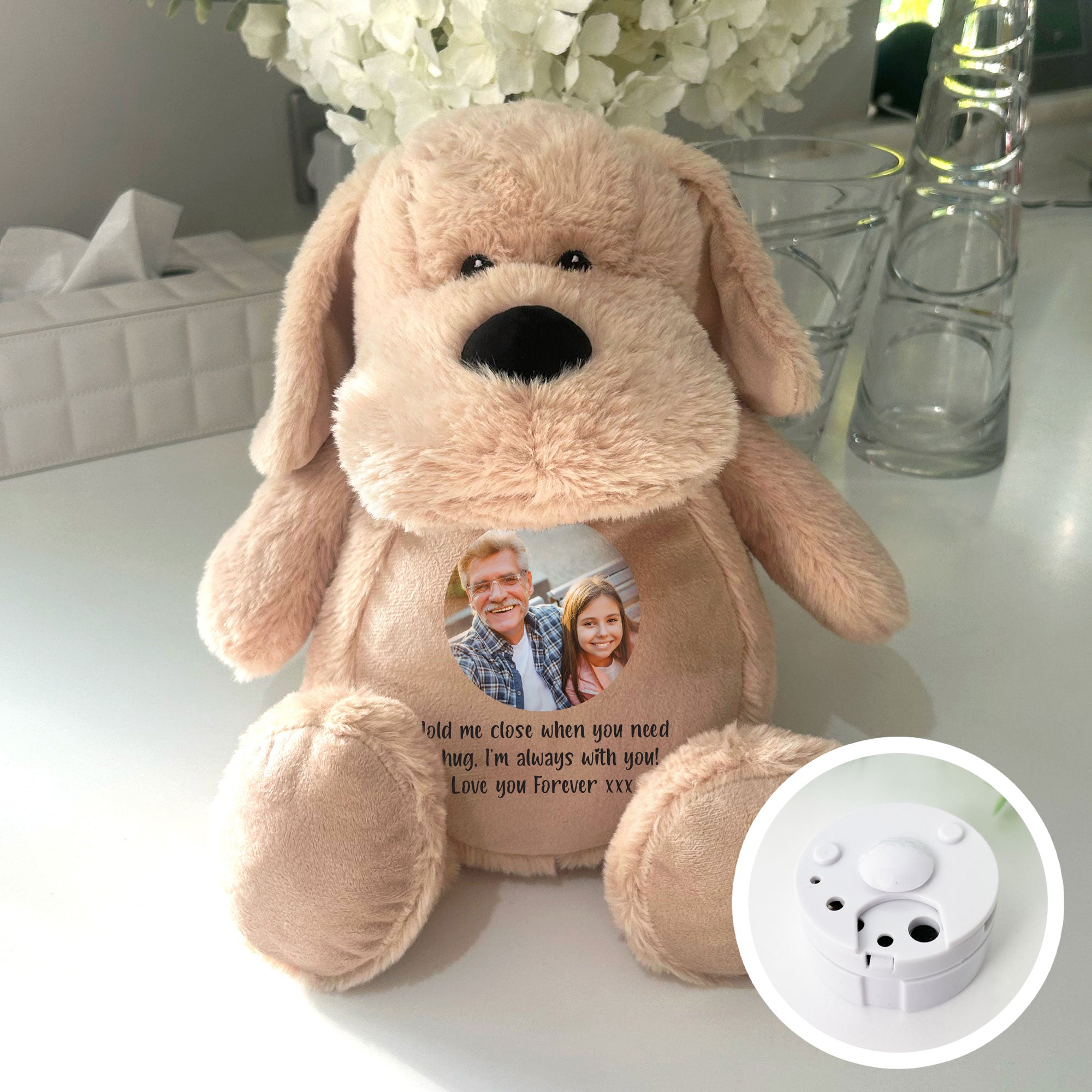 Custom Engraved Photo Record with Voice Recording - Personalized Pet Keepsake for Dogs - Perfect for Memorials, Birthdays & Special Moments