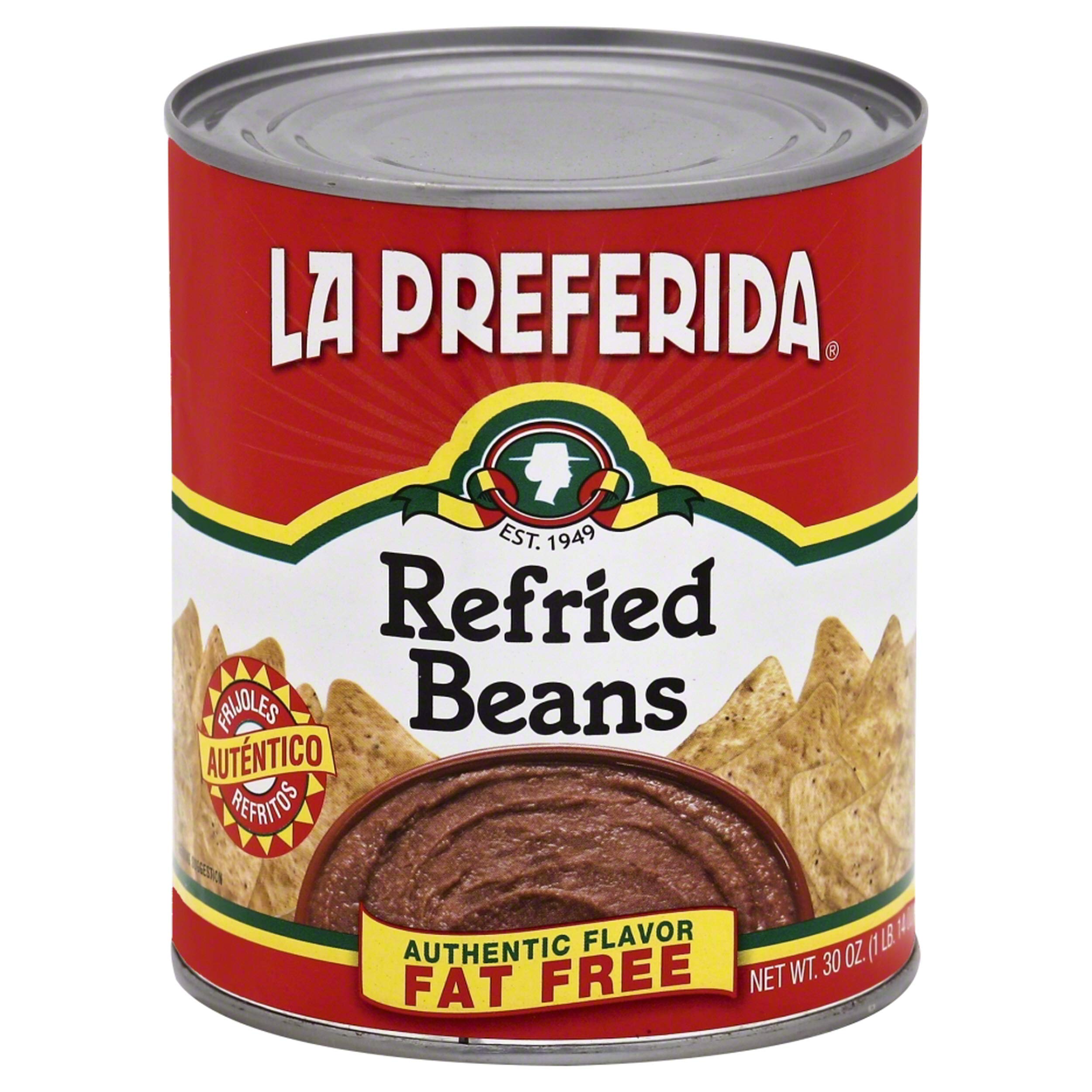 La Preferida Fat Free Refried Beans, 30 Oz - Healthy Mexican Side Dish for Tacos, Burritos & Nachos