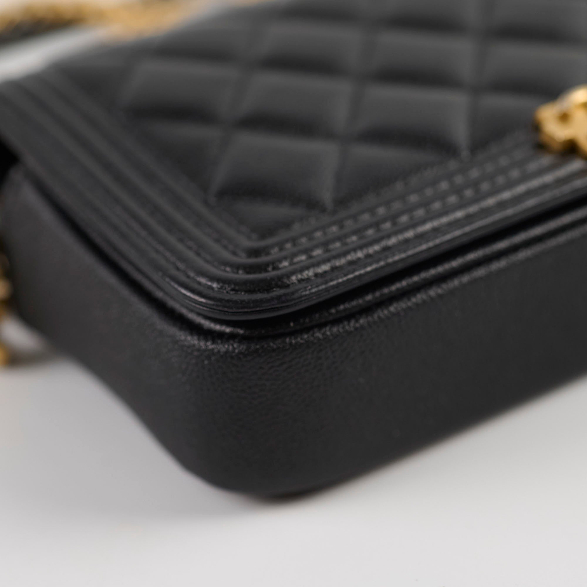 Chanel Boy Wallet On Chain WOC - Black Caviar Leather Crossbody Bag for Women | Perfect for Evening Out, Party & Daily Use