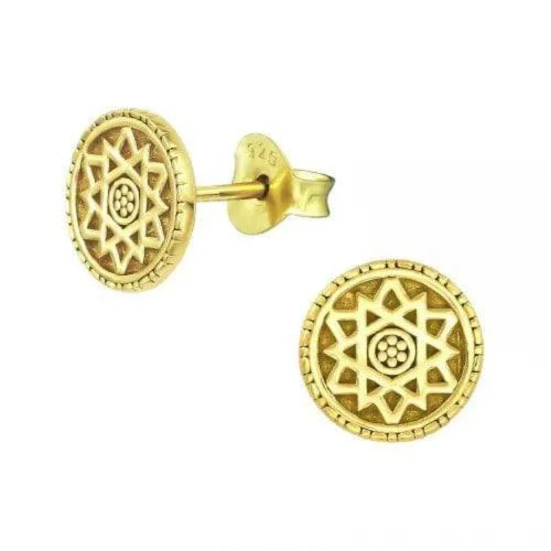 14K Gold Plated Sun Stud Earrings for Women - Hypoallergenic Fashion Jewelry - Perfect for Everyday Wear, Parties & Gifts