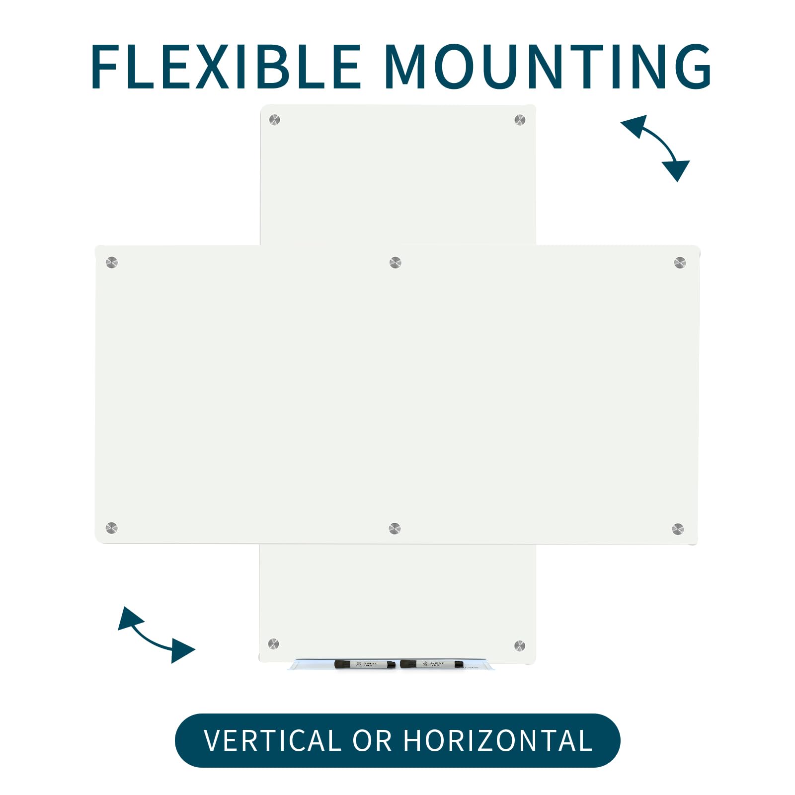 Premium 6' x 3' Magnetic Glass Dry Erase Board - Frameless Whiteboard for Home Office, Classroom & School - Includes Magnets, Markers & Eraser - Perfect for Presentations, Teaching & Home Organization