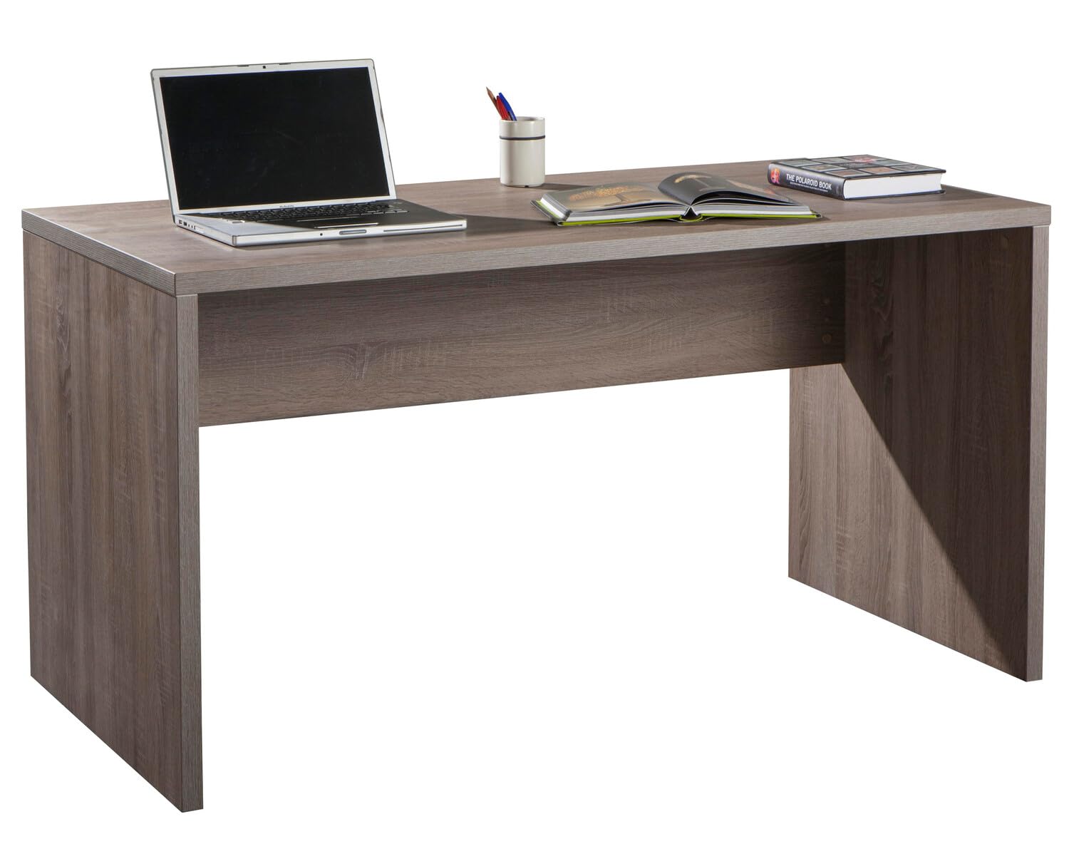 Truffle Oak Wood Desk - Solid Oak Writing Desk for Home Office, Study & Workspace - Elegant & Durable Wooden Desk for Work from Home, Remote Work & Online Classes