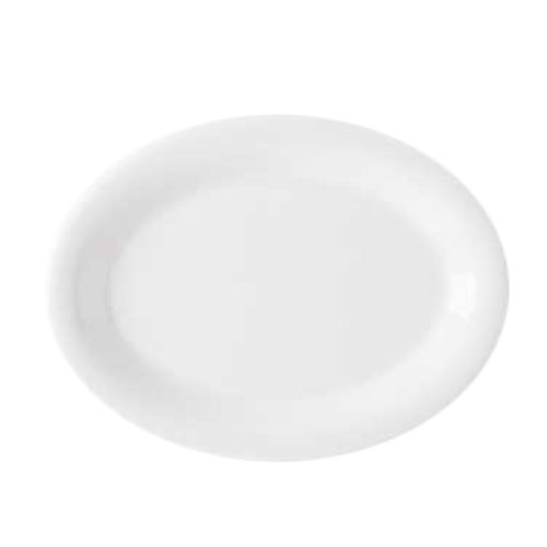 G.E.T. Diamond White 9.75 x 7.25 Inch Oval Serving Platter - Set of 24 - Perfect for Weddings, Parties, and Catering Events