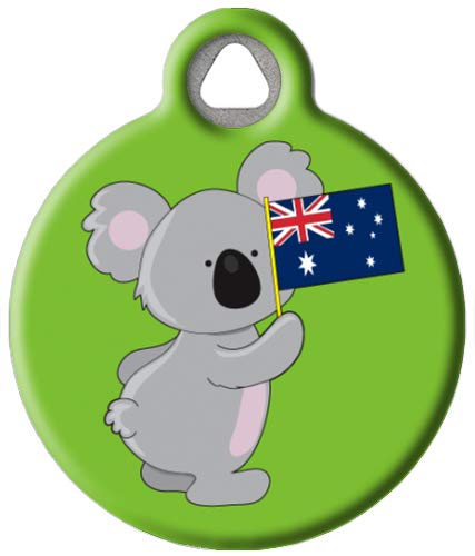 Personalized Australian Koala Design Pet ID Tags for Dogs and Cats - Large Size, Durable Metal Dog Tags with Custom Engraving - Perfect for Pet Safety, Travel & Outdoor Adventures