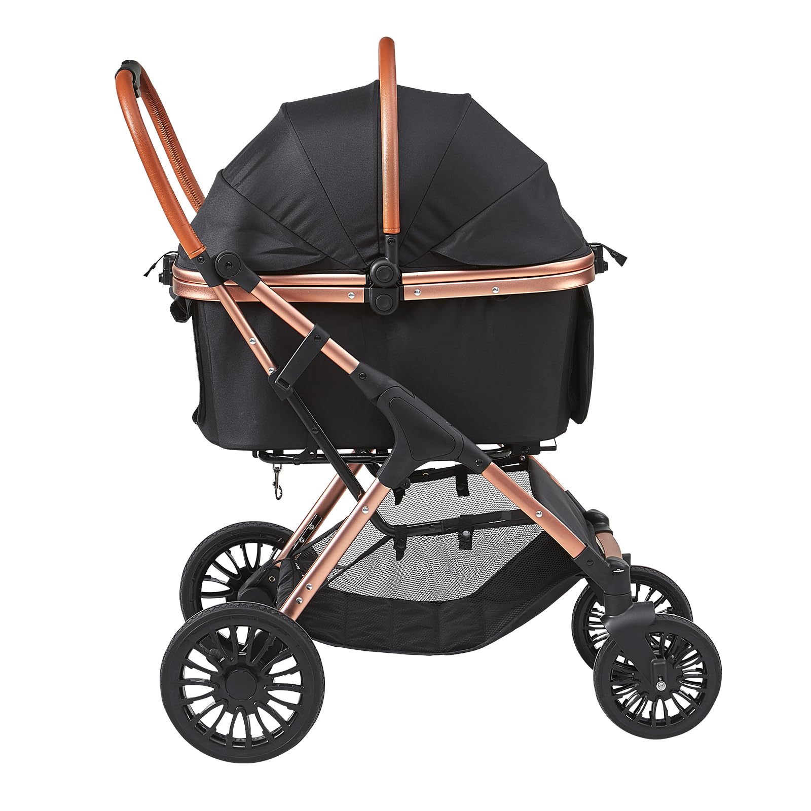 VEVOR 3-in-1 Large Pet Stroller for Dogs & Cats Up to 66lbs - Heavy Duty 4-Wheel Dog Stroller for Medium/Large Pets - Convertible Cat Carrier with Detachable Basket & Storage - Perfect for Vet Visits, Shopping & Outdoor Adventures