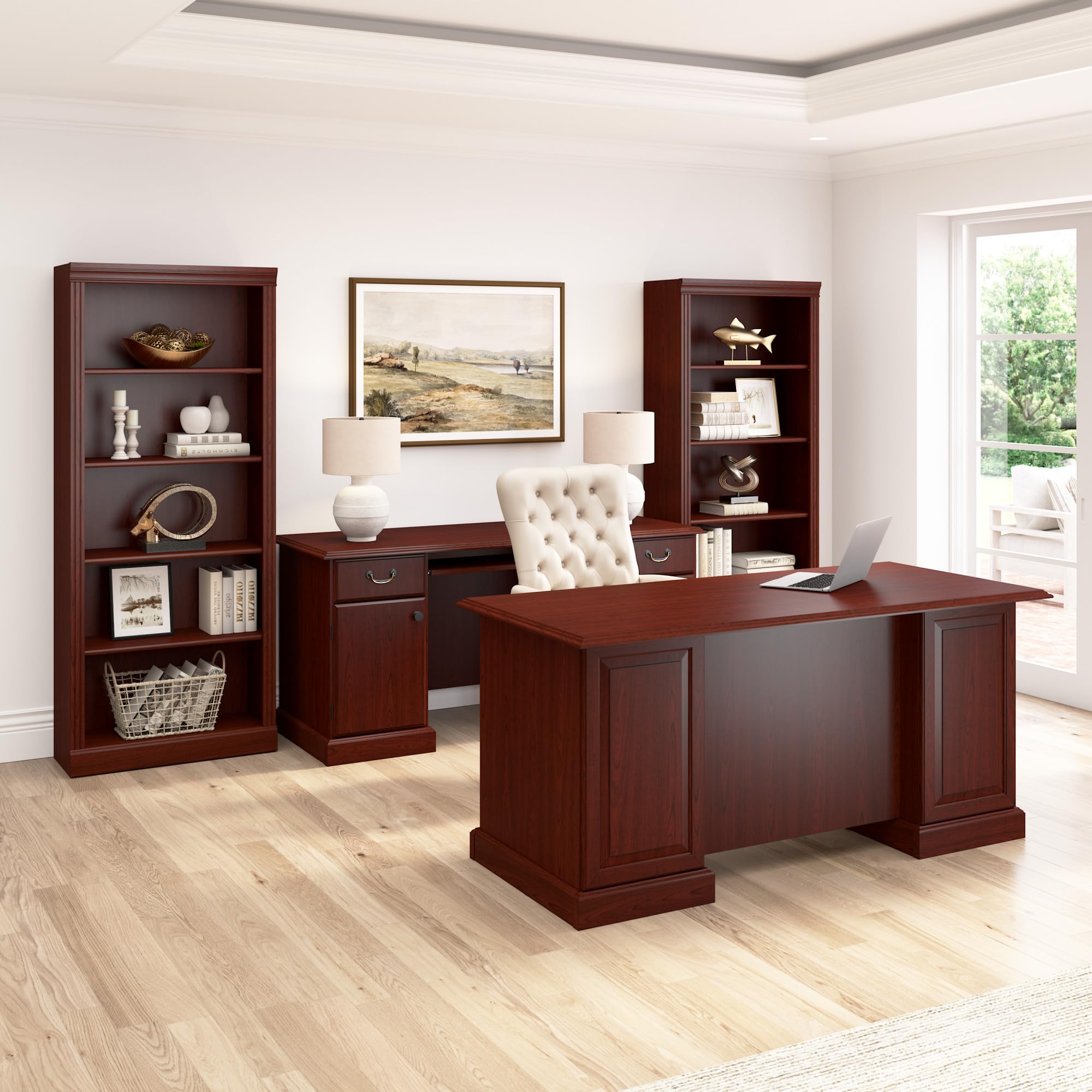 Bush Business Furniture Arlington 2-Drawer Lateral File Cabinet - Harvest Cherry Finish, Letter/Legal/A4 Size Document Storage for Home Office & Professional Workspaces | Perfect for Organizing Files, Contracts, and Office Supplies