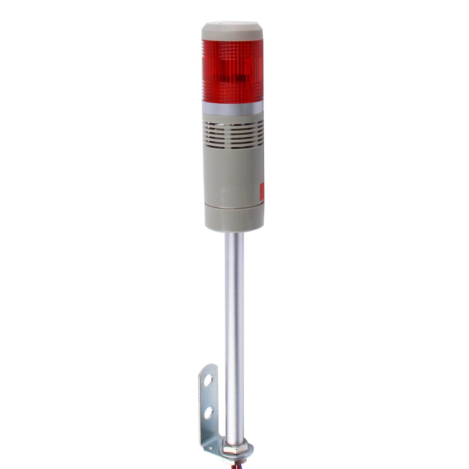 Industrial LED Signal Light Tower - 1-Layer Stack Warning Light with Steady ON Mode (110V) for Factory Safety, Warehouse Alert & Equipment Monitoring
