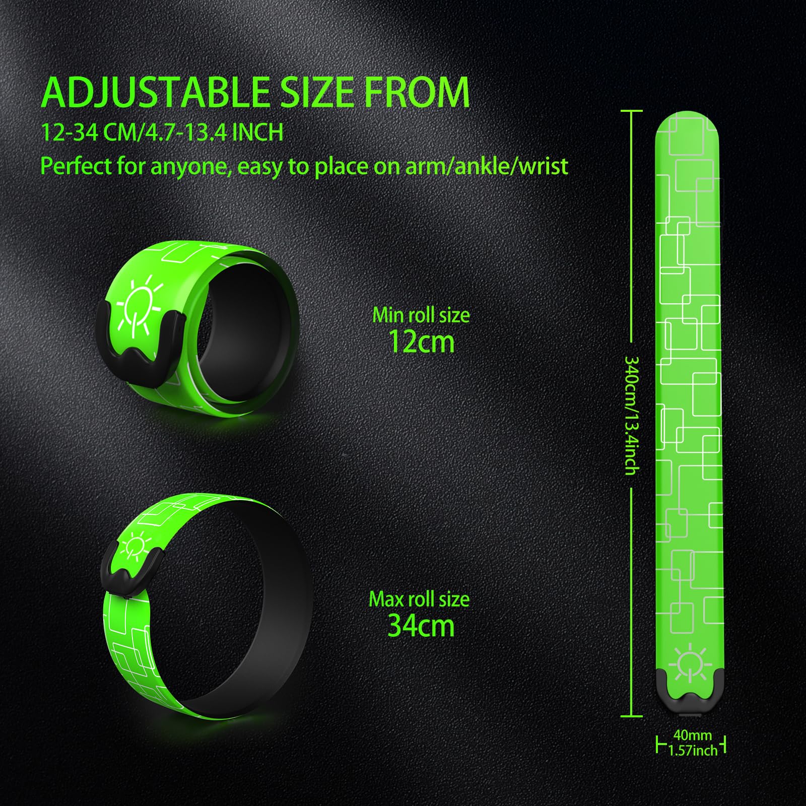 2 Pack Rechargeable LED Armband Lights - High Visibility Reflective Running Wristbands for Jogging, Cycling & Night Safety Gear