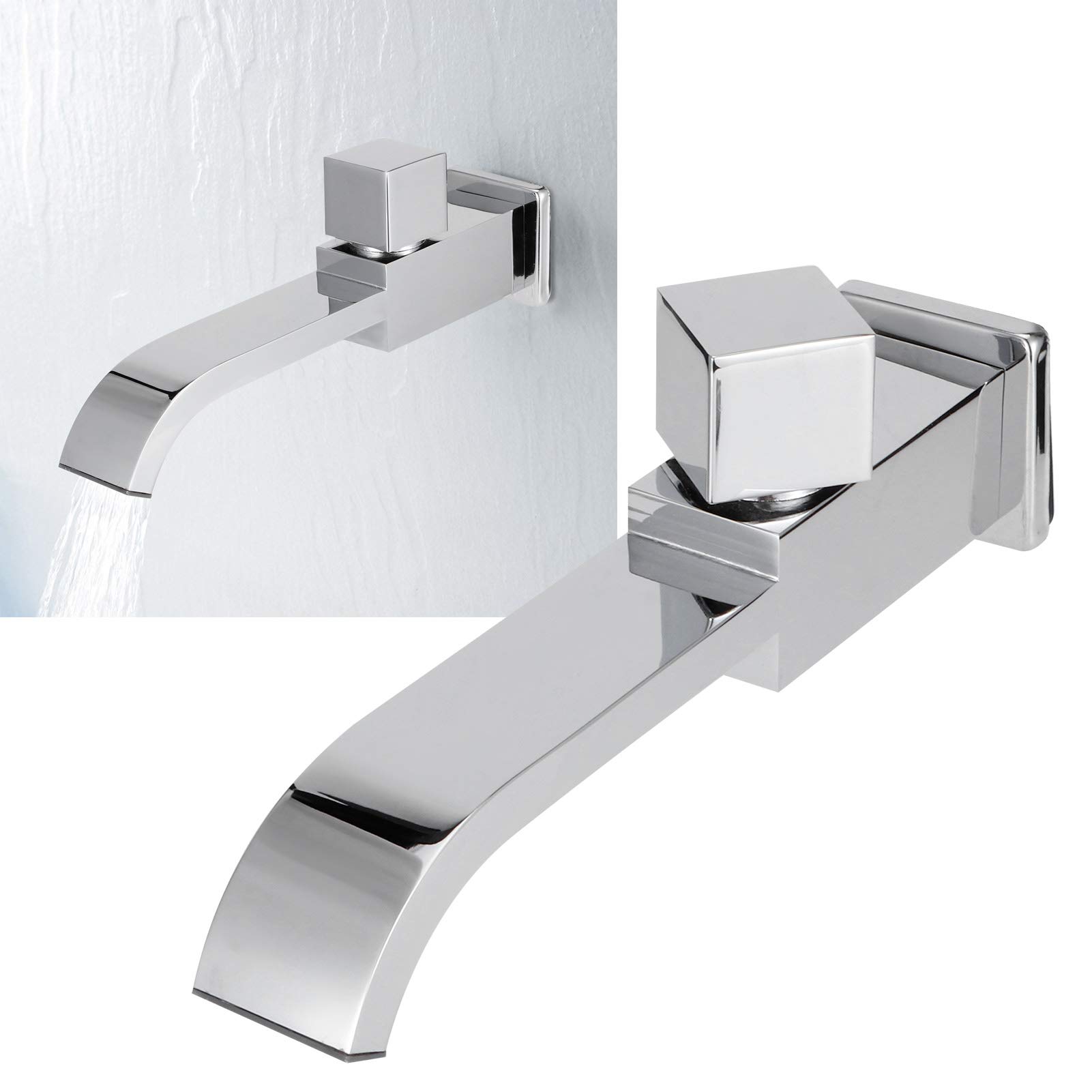 01 Single Cold Water Waterfall Spout Wash Basin Faucet - Brass Chrome Finish for Bathroom Sink - Perfect for Modern Vanity, Guest Bathroom & Powder Room Decor