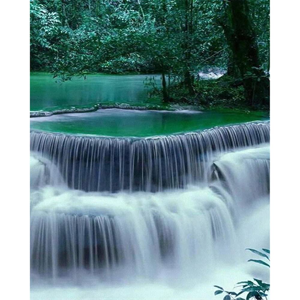 5D DIY Diamond Painting Kit by Numbers - Waterfall Tree Full Drill Crystal Rhinestone Embroidery Art (50x70cm/20x28in) for Adults - Perfect for Home Wall Decor, Stress Relief & Creative Gift Idea
