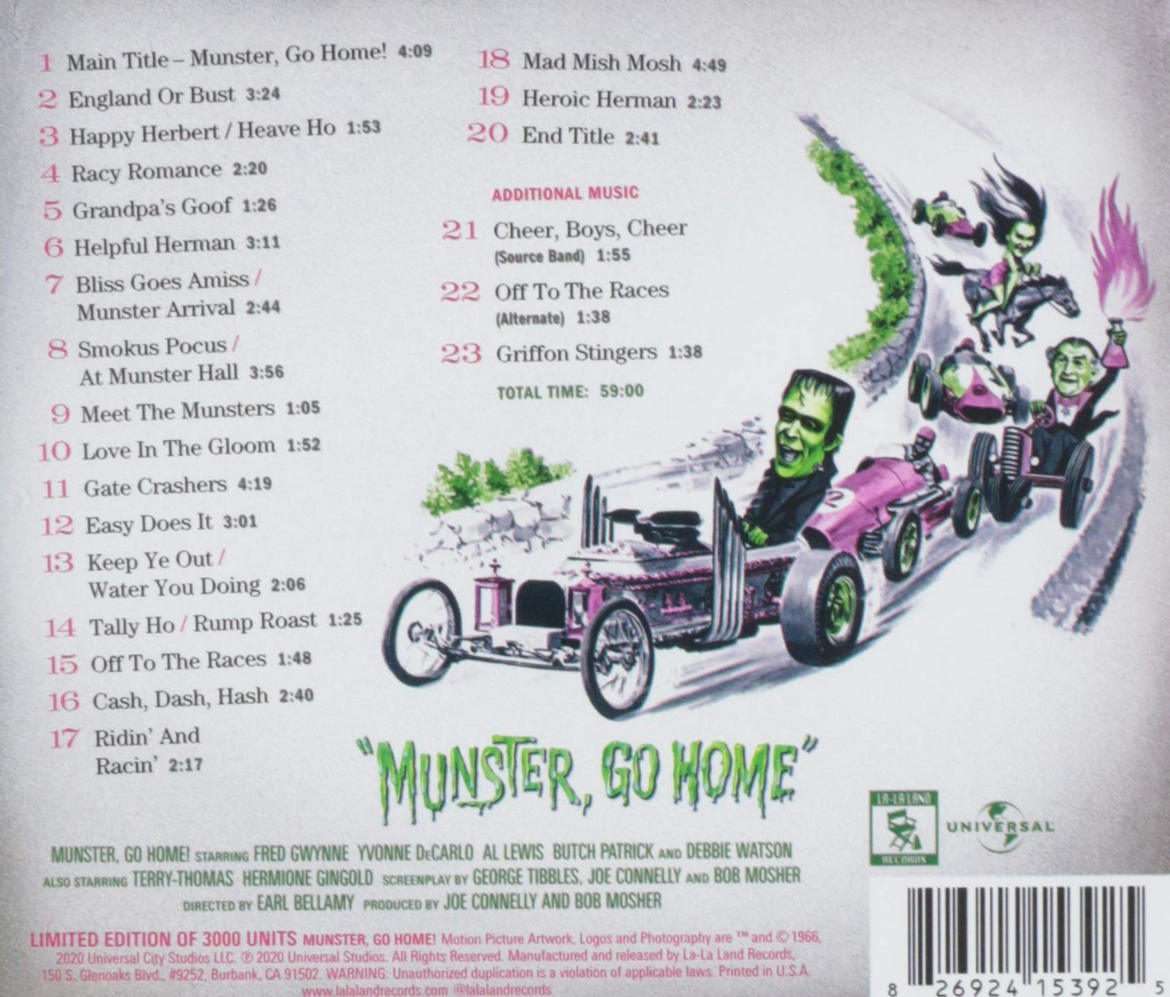 Munster Go Home Original Soundtrack CD - Classic TV Show Music, Retro Horror Comedy Soundtrack - Perfect for Halloween Parties, Collectors & Nostalgic Fans