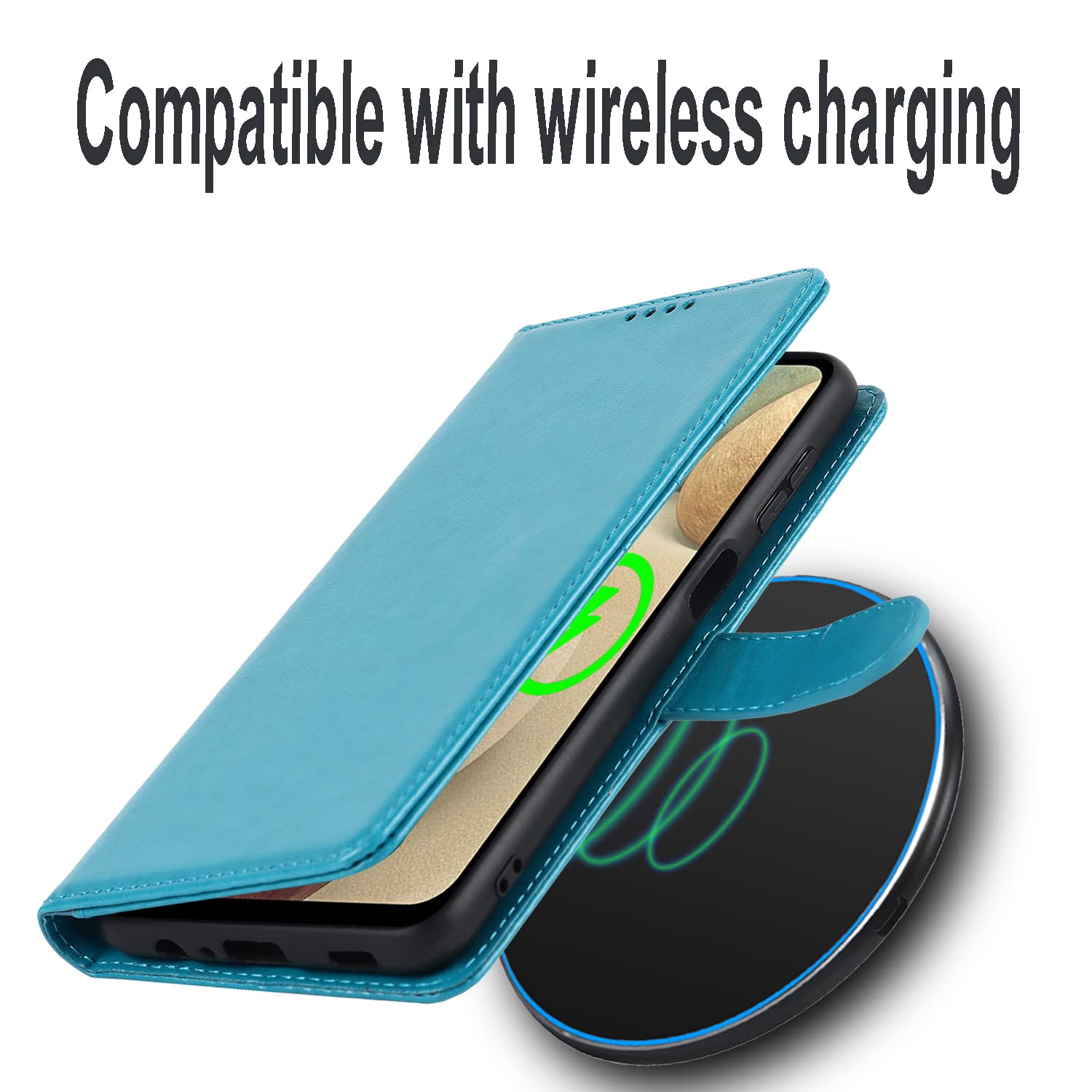 Havaya Samsung Galaxy A12 Wallet Phone Case with Card Holder - Flip Cover for Women - Blue | Perfect for Everyday Use, Commuting & Travel Protection