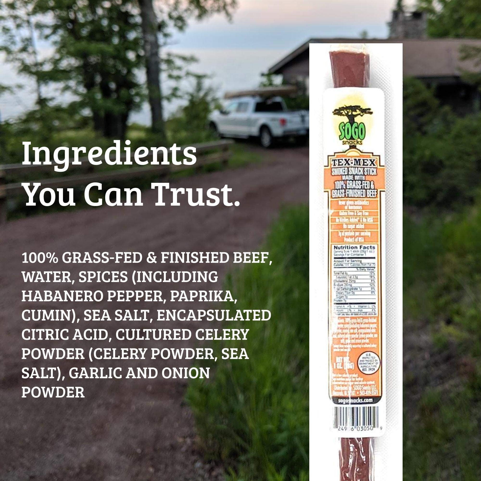 **Spicy Habanero Tex-Mex Beef Sticks - 100% Grass Fed, No Sugar, Nitrates, Nuts, MSG | Non-GMO, Gluten Free, Soy Free, Dairy Free | Paleo & Keto Friendly Snacks (144 Count) - Perfect for Hiking, Travel & On-the-Go Protein Boost**