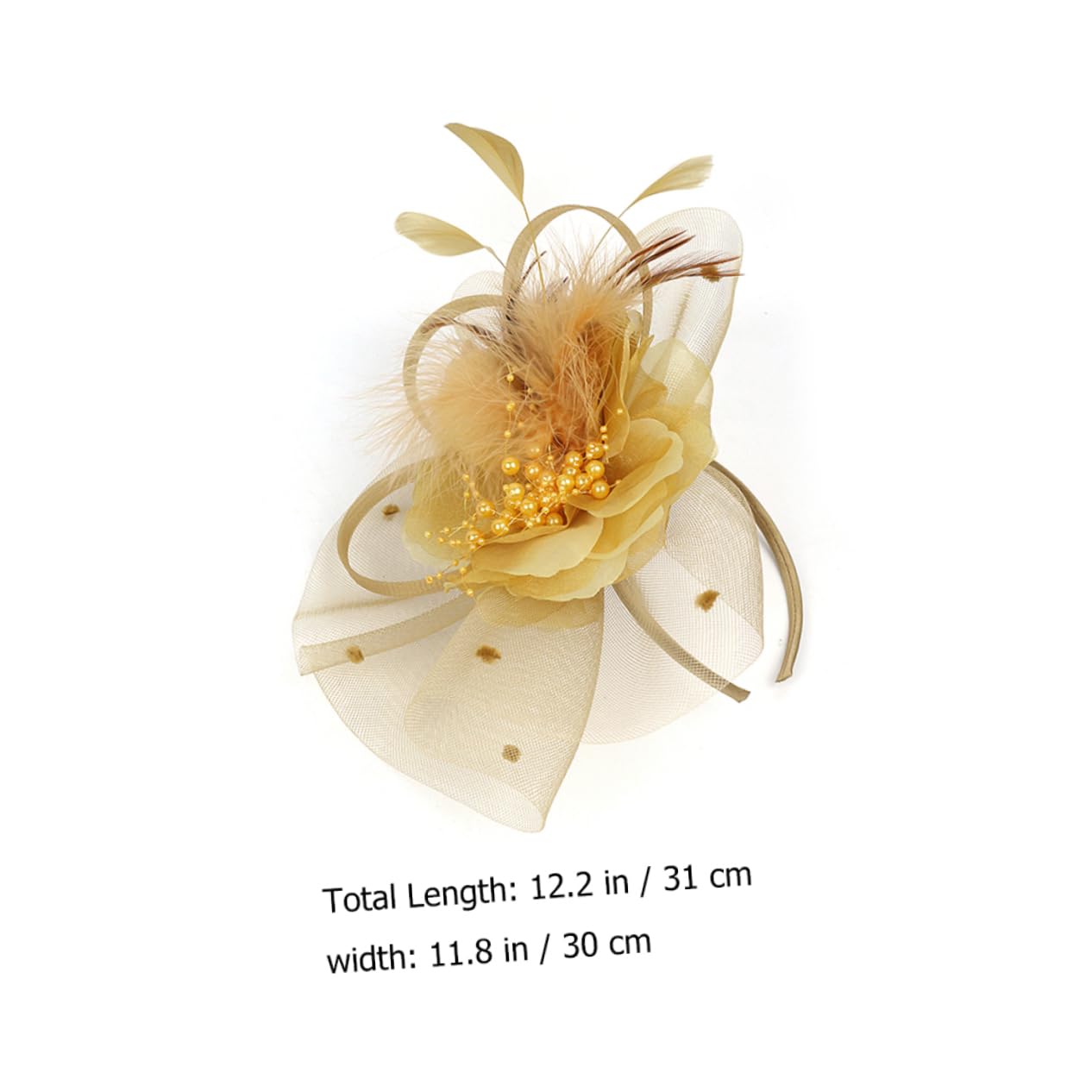 1PC Elegant Mesh Bridal Headband for Wedding Guest - Floral Yarn Hair Accessory for Women - Perfect for Weddings, Parties, and Special Occasions