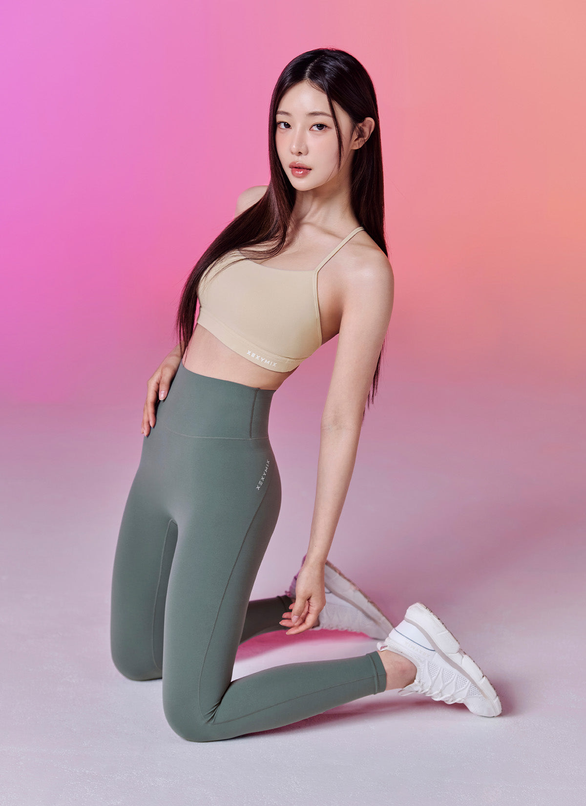 Another Label Fit Revolution Leggings - High Waist Yoga Pants for Women, Silver Khaki | Perfect for Workout, Running, Gym & Lounge Wear