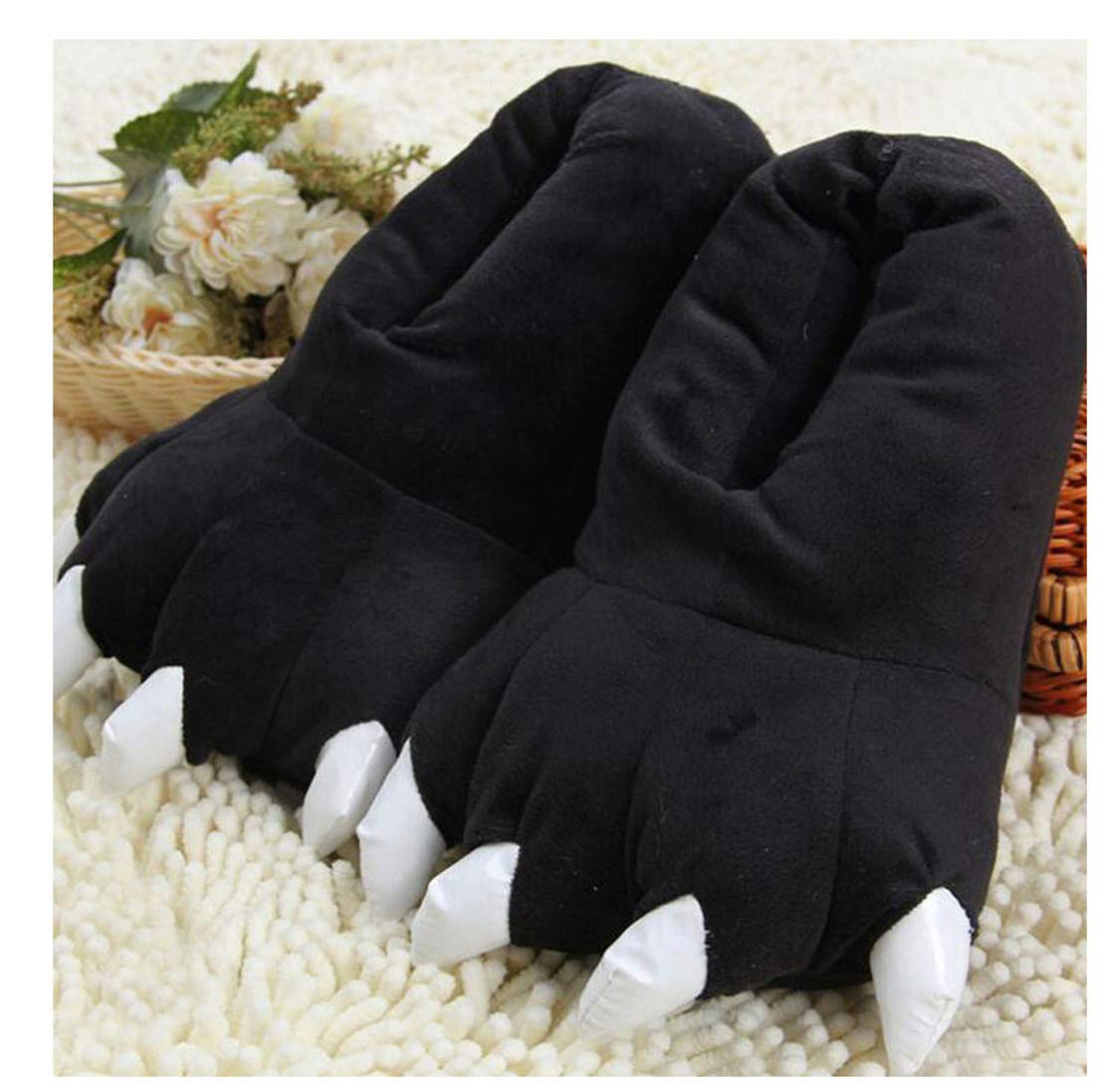 Warm Plush Animal Paw Slippers for Adults - Cozy Dinosaur Claw House Slippers for Indoor Comfort | Perfect for Lounging at Home, Gifts & Winter Wear