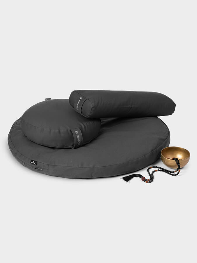 Organic Round Yoga Meditation Cushion Set - Zafu & Zabuton for Comfortable Seated Practice | Perfect for Yoga Studios, Home Meditation & Pranayama Breathing Exercises