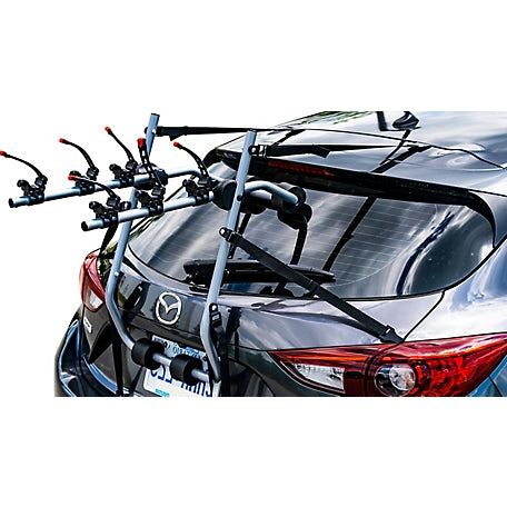 DK2 BCR190 Aluminum Trunk Mount Bike Rack - Holds 3 Bikes, 81 lb Capacity - Perfect for Road Trips, Camping & Family Cycling Adventures