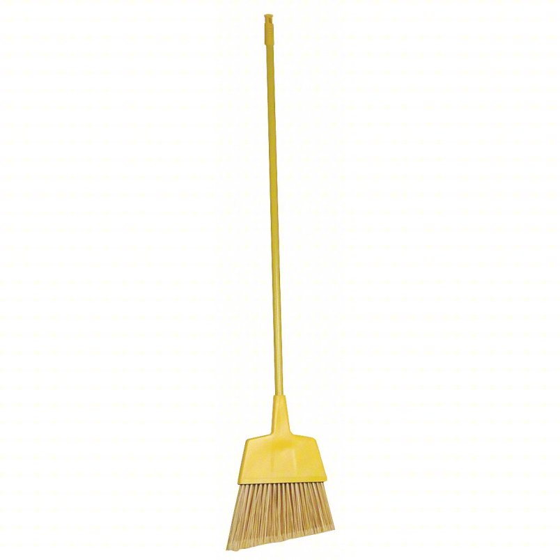 42-Inch Heavy Duty Metal Handle Angle Broom - Durable Indoor/Outdoor Cleaning Tool for Hardwood Floors, Sidewalks & Garages (1-Pack)
