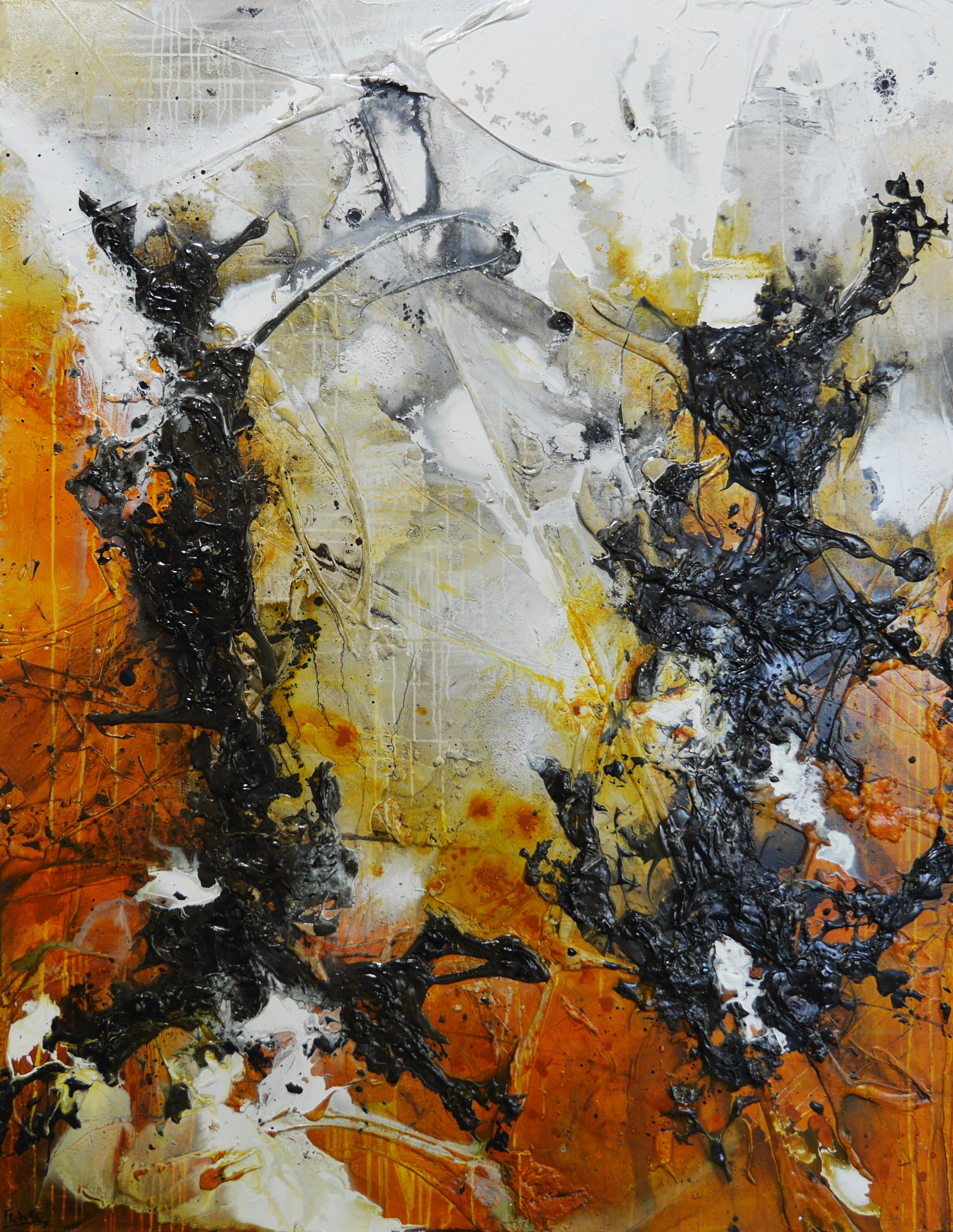 140cm x 180cm Sienna and Slate Textured Abstract Wall Art Canvas Painting - Perfect for Living Room, Bedroom, and Office Decor