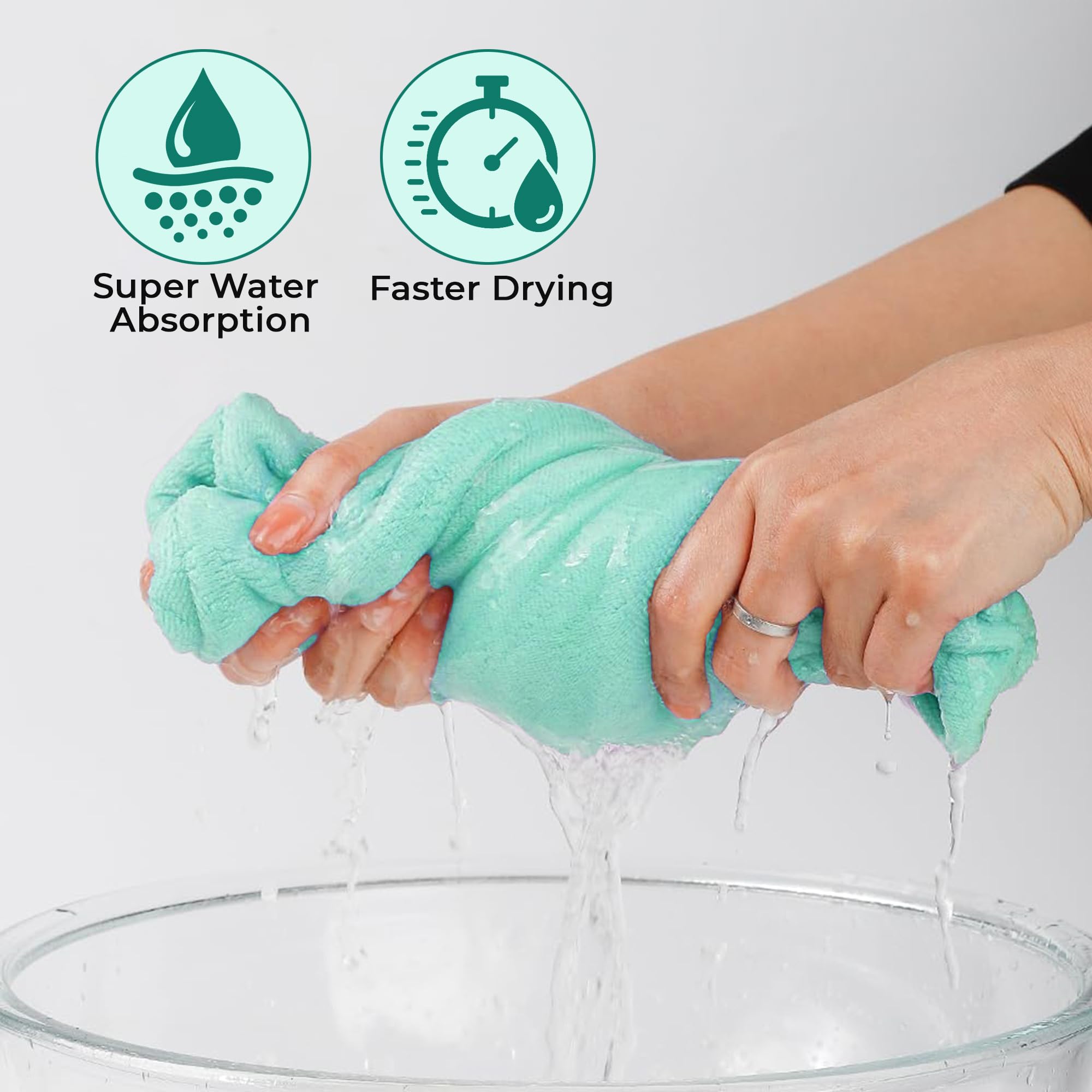 Story@Home Premium Hair Towel for Women - 400 GSM Ultra Soft Microfiber Quick Dry Hair Towel Wrap (Set of 2) | 26