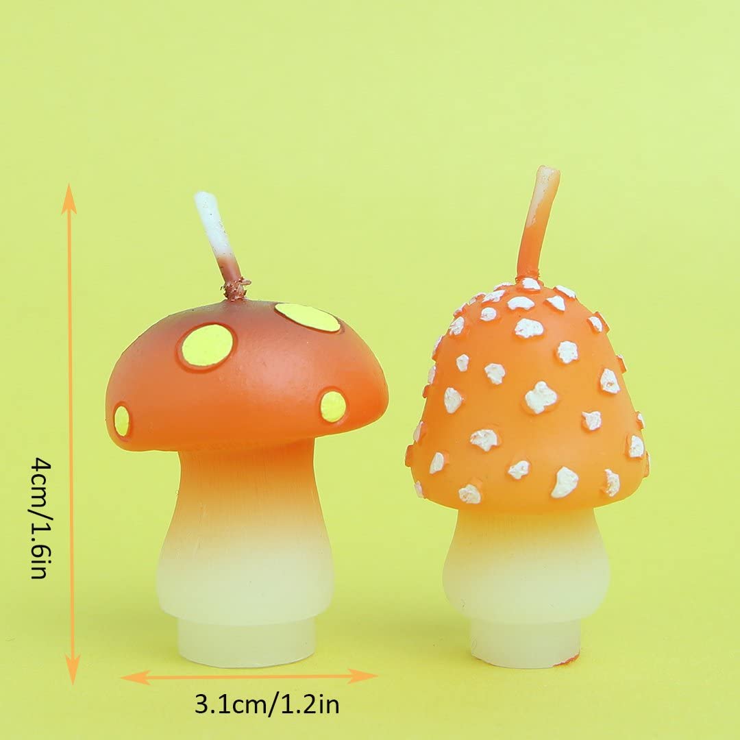 Mushroom Birthday Candles - Decorative Party Candles for Birthday, Wedding Favors & Special Events - Perfect for Cake Toppers, Table Decorations & Gift Boxes