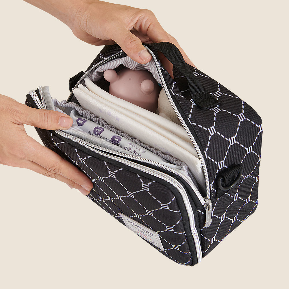 Portable Diaper Changing Bag - Waterproof Baby Diaper Organizer with Insulated Pocket for On-The-Go Parents | Perfect for Travel, Park & Shopping Trips