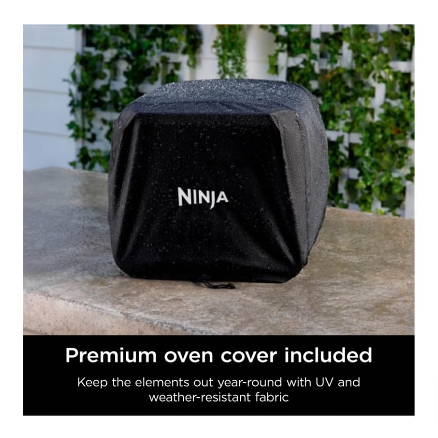 Ninja Woodfire 8-in-1 Outdoor Grill & Smoker with Pizza Oven - 5 Pizza Settings, Green - Perfect for Backyard BBQs, Camping & Outdoor Cooking