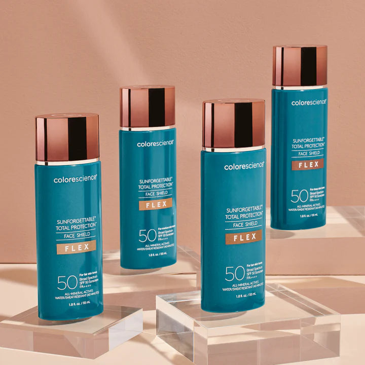 SUNFORGETTABLE® TOTAL PROTECTION™ SPF 50 Face Shield Flex - Broad Spectrum Sunscreen for Face & Body - Water Resistant, Lightweight Sun Protection for Outdoor Activities, Beach, Swimming & Sports
