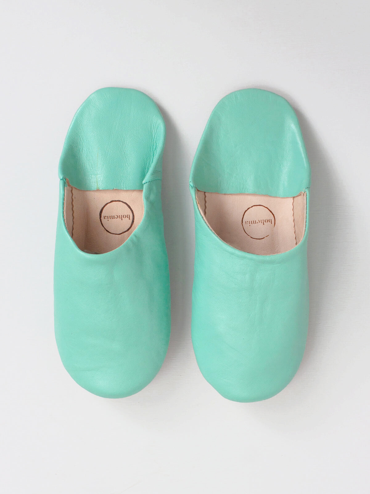 Authentic Moroccan Babouche Slippers - Soft Duck Egg Blue Leather House Shoes | Perfect for Home, Lounge & Cultural Fashion