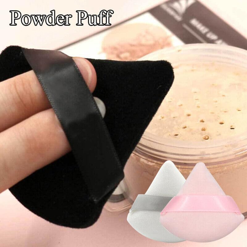 YRTOYS Triangle Soft Powder Sponge with Strap - Premium Foundation & Loose Powder Puff for Flawless Face & Body Makeup | Beauty Blender & Cosmetic Sponge Tool (Pack of 1, Multicolor) | Perfect for Daily Makeup, Contouring & On-the-Go Touchups