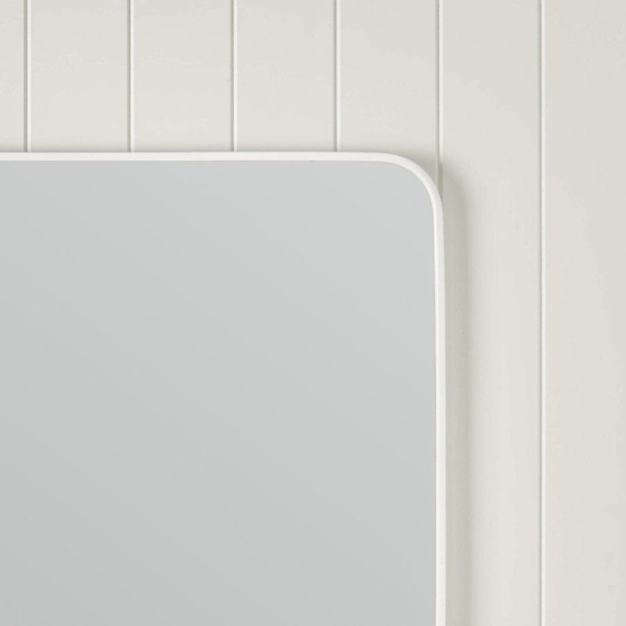 Rectangular Wall Mirror Matte White Finish - Modern Home Decor for Living Room, Bedroom & Bathroom