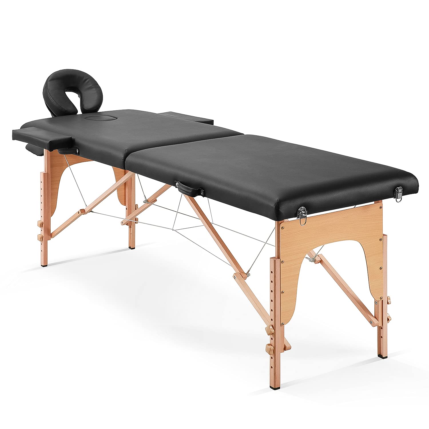 Portable Massage Table with Carrying Bag - Adjustable Height Facial & Lash Treatment Bed for Spa, Salon - Foldable Design with Headrest & Armrest - Perfect for Professional Therapists & Home Use