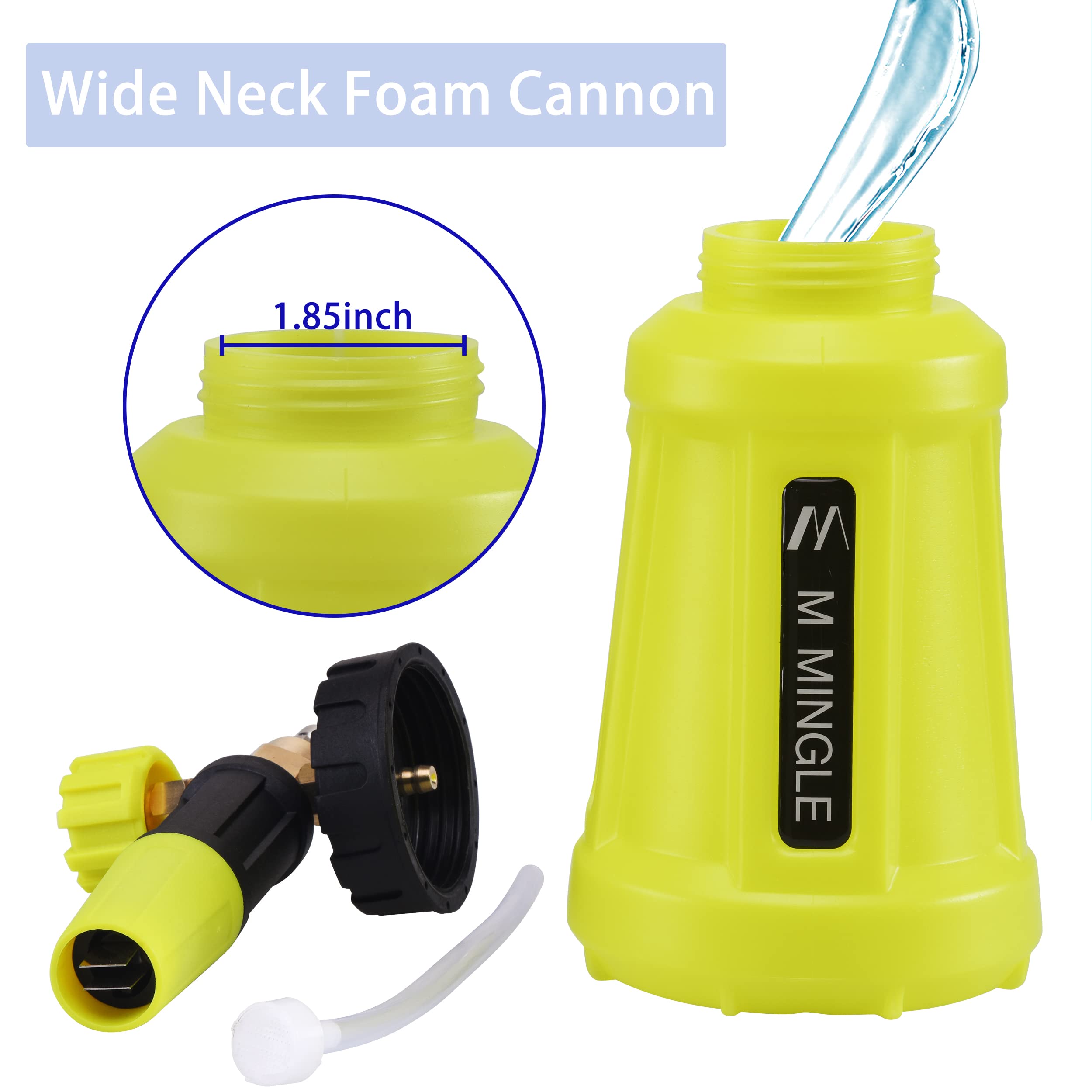 M MINGLE Foam Cannon for Pressure Washer - High Pressure Washer Adapter Set with 1/4