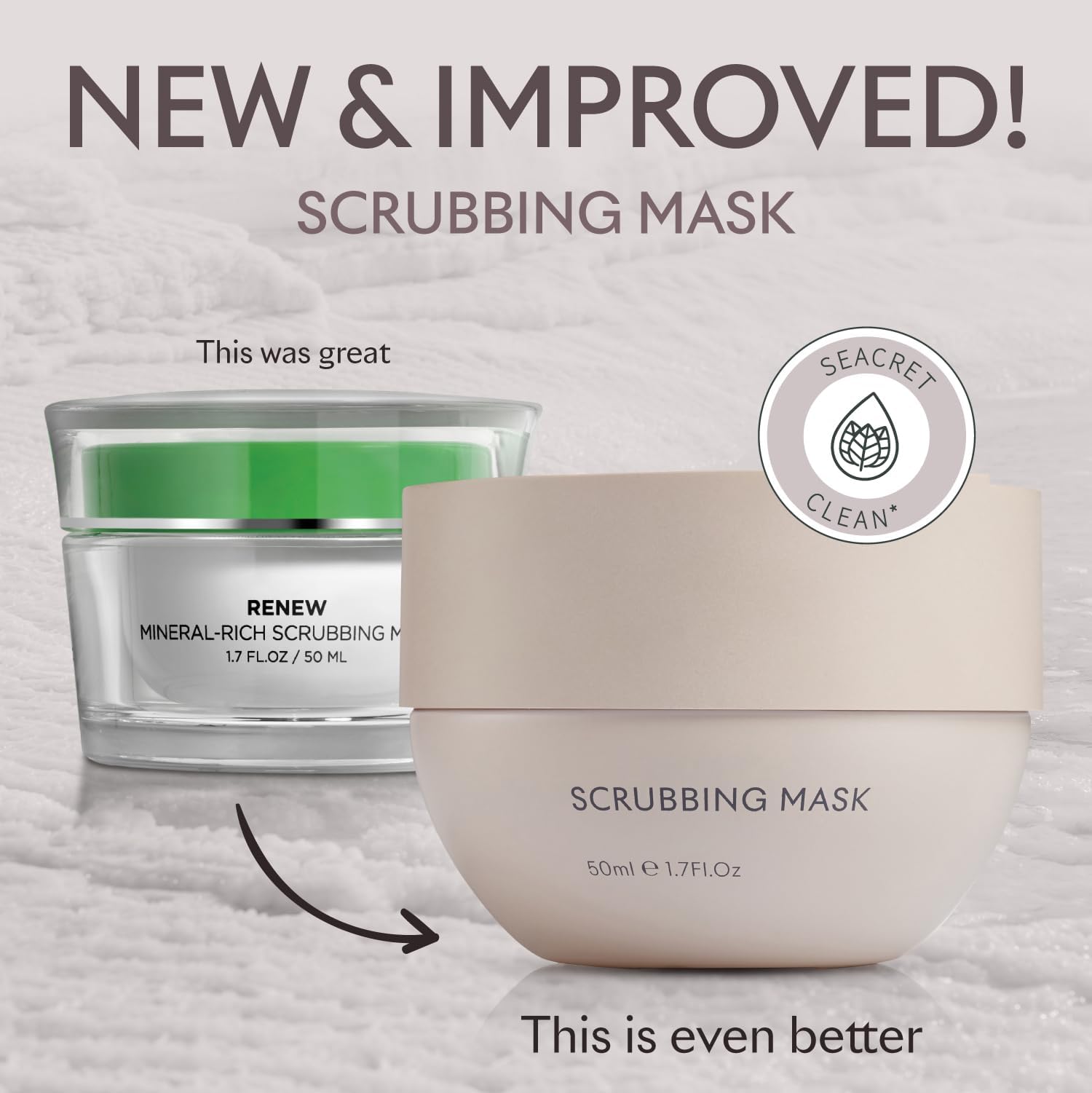 SEACRET 2-in-1 Facial Scrubbing Mask & Exfoliator - Dead Sea Minerals & Pumpkin Enzyme Face Scrub for Deep Cleansing & Glowing Skin | Kaolin Clay Mask for Blackhead Removal | Perfect for Daily Skincare Routine & Spa Night Self-Care