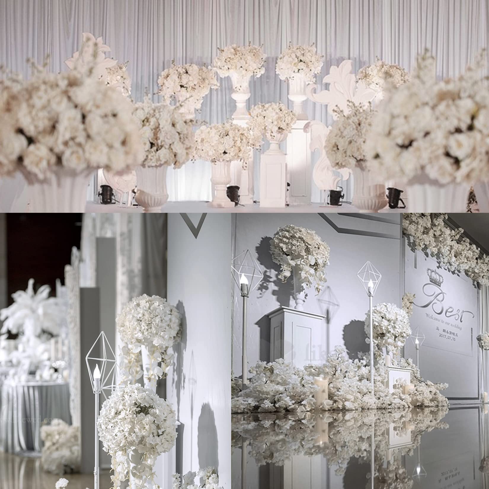 FagusHome 30 Pcs 8 Inch Large Silk Hydrangea Flower Heads with Stems - Realistic Artificial Flowers for Wedding, Home, Office, and Party Decorations