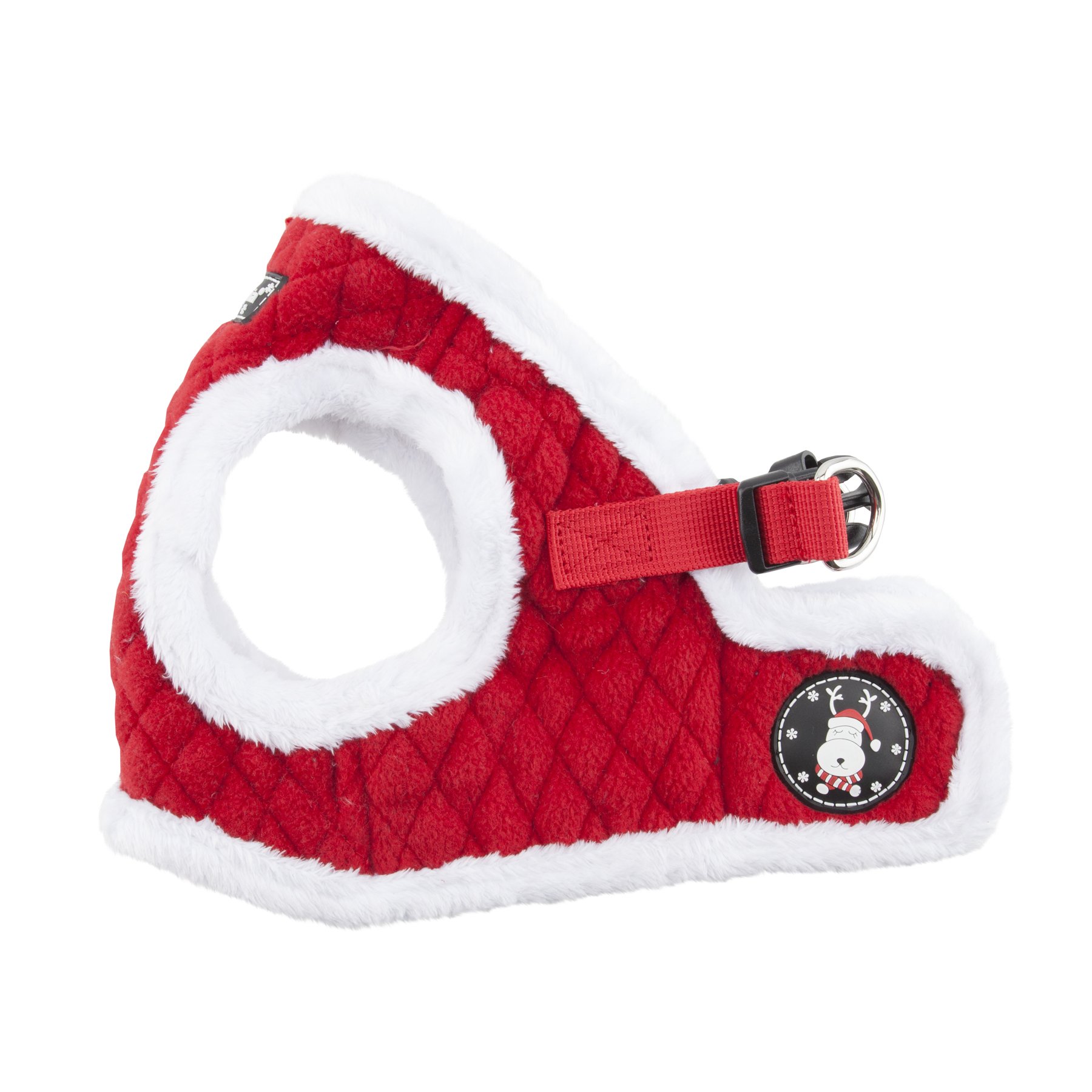 Puppia Blitzen Vest Dog Harness - Step-in Warm Winter Coat for Small & Medium Dogs - Red Small Size - Perfect for Christmas Holidays & Cold Weather Outdoor Walks