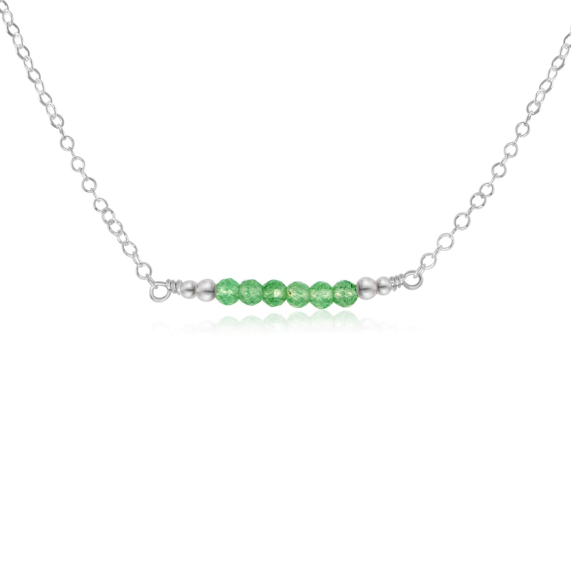 Sparkling Green Aventurine Faceted Bead Bar Necklace - Elegant Crystal Jewelry for Women, Healing Stone Pendant Necklace | Perfect for Meditation, Yoga, Gifts & Everyday Wear