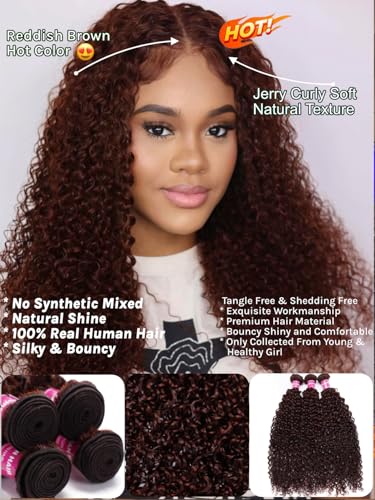 Reddish Brown Curly Bundles 33B Color