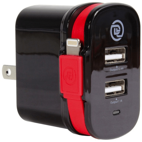 ChargeIt! Dual Output Wall Charger with MFI-Certified Lightning Cable - Fast Charging for iPhone & Android - Perfect for Home, Office & Travel