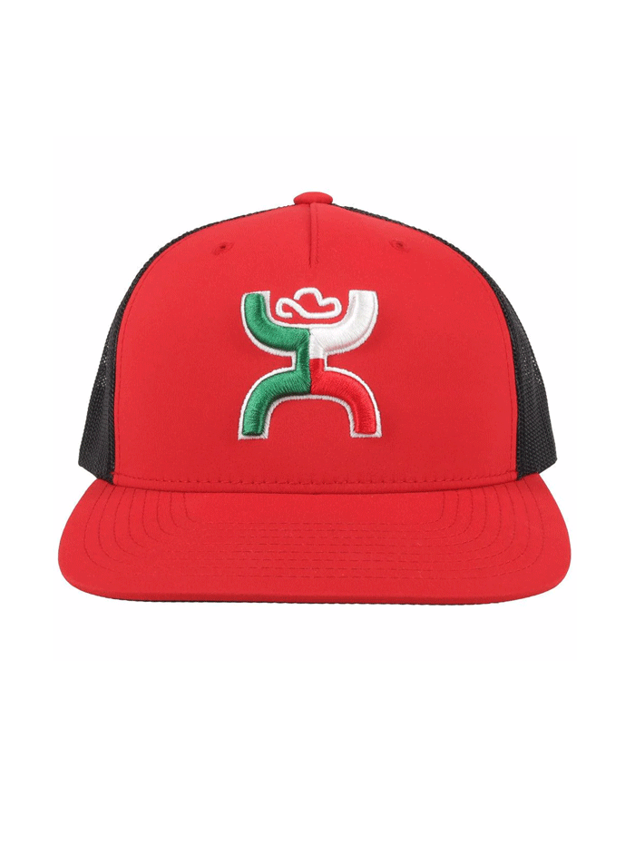 Hooey 2118T RDBK BOQUILLAS Mid Profile Snapback Trucker Hat - Black & Red Adjustable Cap for Men & Women - Perfect for Outdoor Activities, Fishing, Hunting, and Casual Wear