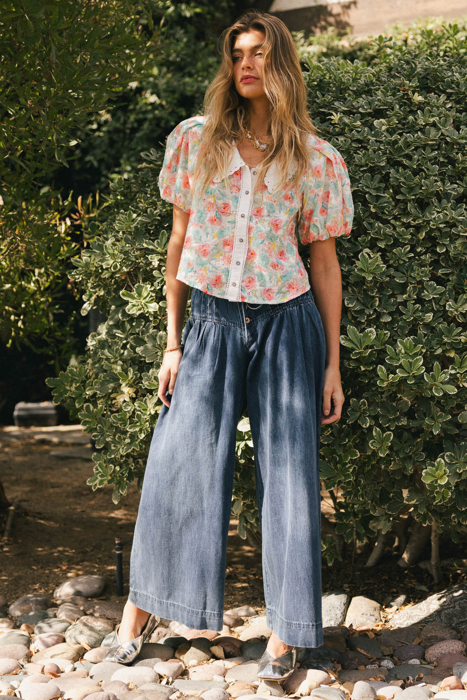 Melanie Women's Wide Leg Pants - Dark Wash Denim Trousers for Casual & Office Wear | Comfortable High Waist Pants for Everyday Style
