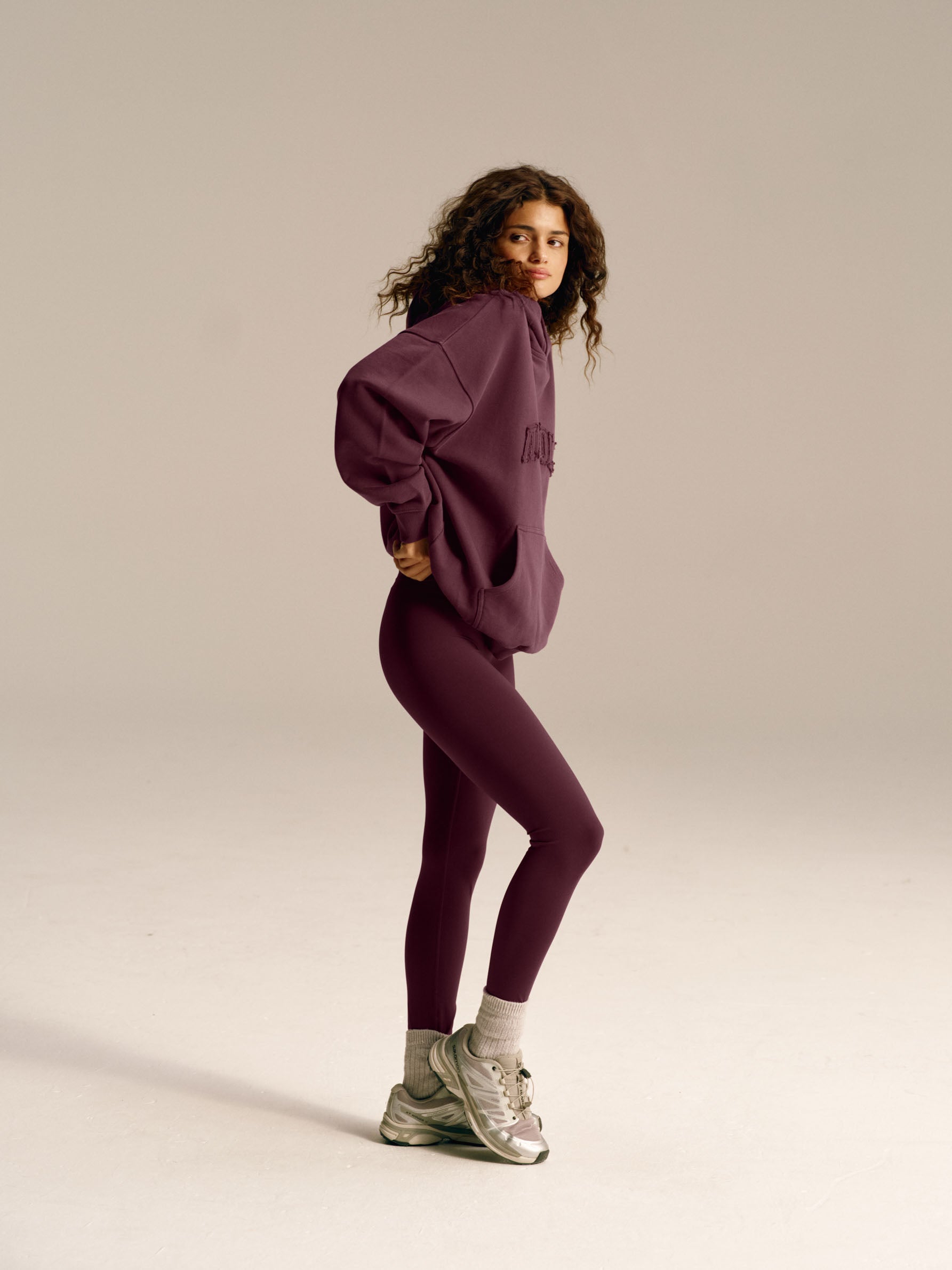 Ultimate Leggings for Women - Dark Cherry Color High Waist Yoga Pants - Perfect for Workout, Running, Yoga & Lounge Wear