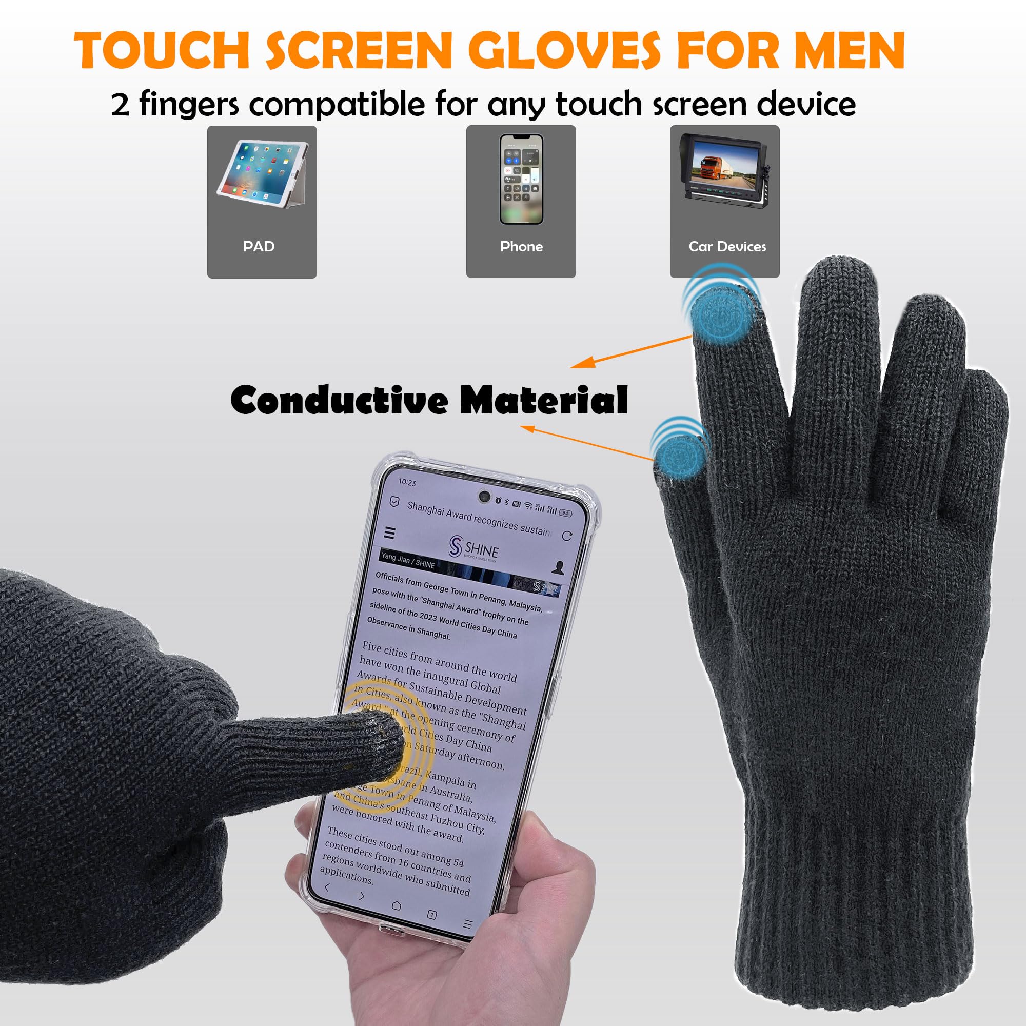 Thermal Touchscreen Winter Gloves for Men & Women - Soft Fleece Lined Knit Gloves for Cold Weather - Perfect for Skiing, Hiking & Outdoor Activities