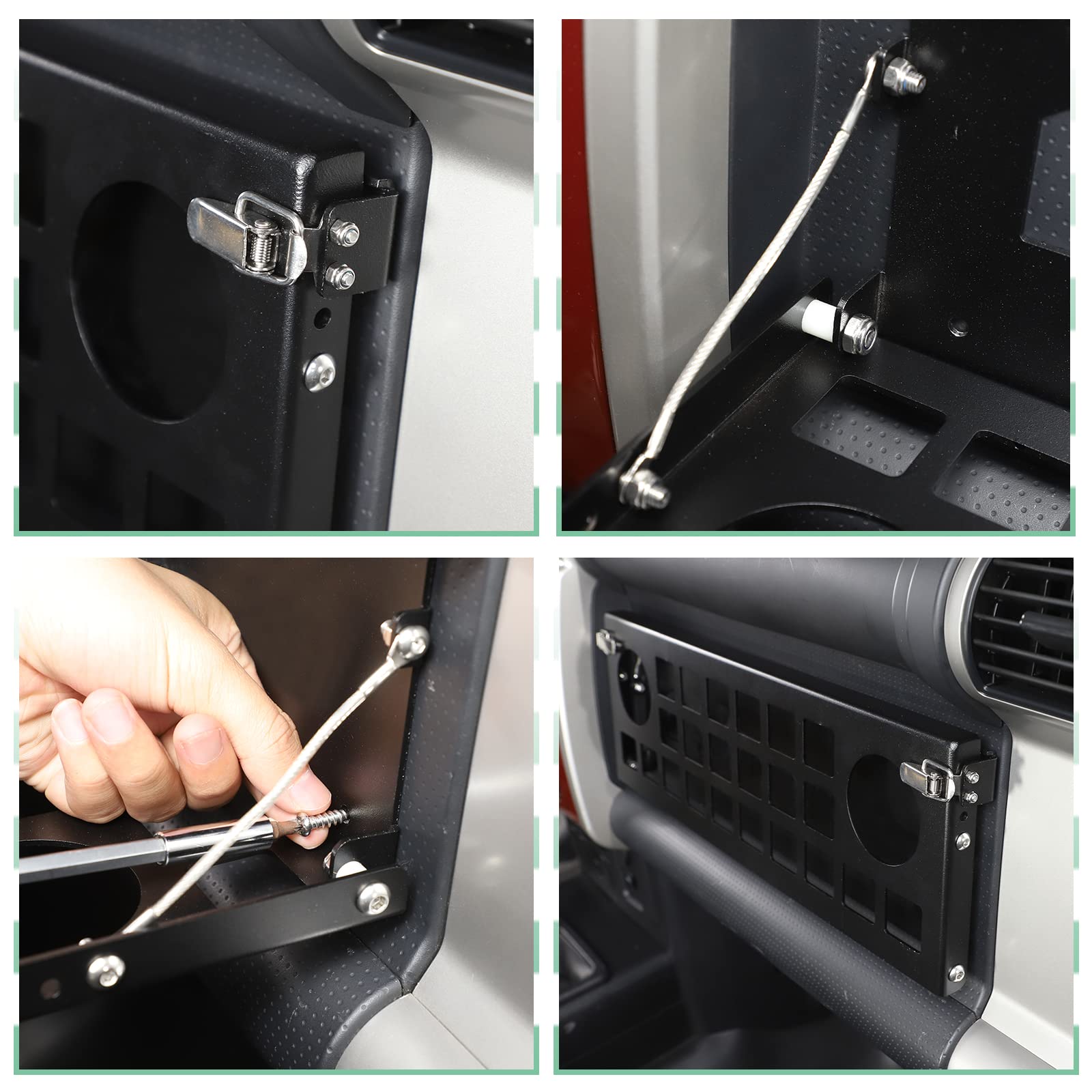 Aluminum Alloy Car Organizer Tray for Toyota FJ Cruiser 2007-2021 - Multi-Function Storage Rack for Phone, Keys & Tools - Perfect for Road Trips & Daily Commuting